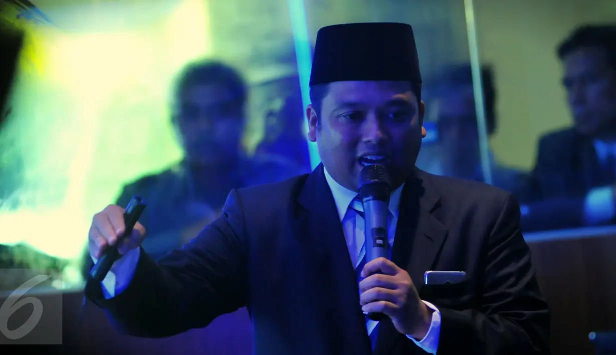 Walikota Kota Tangerang, Arief R Wismansyah memaparkan konsep LIVE saat perayaan HUT Kota Tangerang ke-23, Minggu (28/2/2016). Pemkot Tangerang akan terus berusaha meningkatkan pelayanan kepada masyarakat. (Liputan6.com/Faisal R Syam)