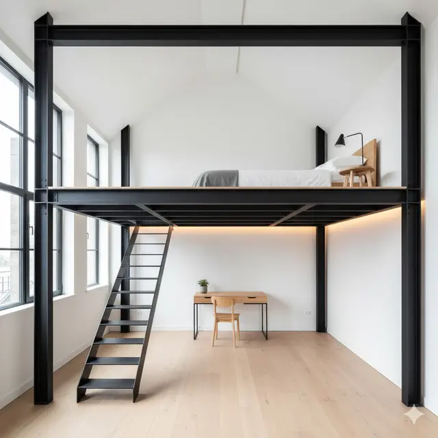 Rumah dengan Kamar Tidur Mezzanine Hemat Ruang. Gemini