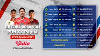 Jadwal dan Live Streaming Laga Uji Coba Voli PON XX Papua di Vidio Pekan Ini, 27-29 Agustus 2021. (Sumber : dok. vidio.com)