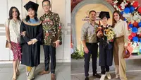 Hadiri wisuda putri sulungnya Nur Amalia Putri, Ussy Sulistiawaty tampil cantik mengenakan kebaya pendek warna krem dipadukan kain batik merah. [Foto: IG/ussypratama].