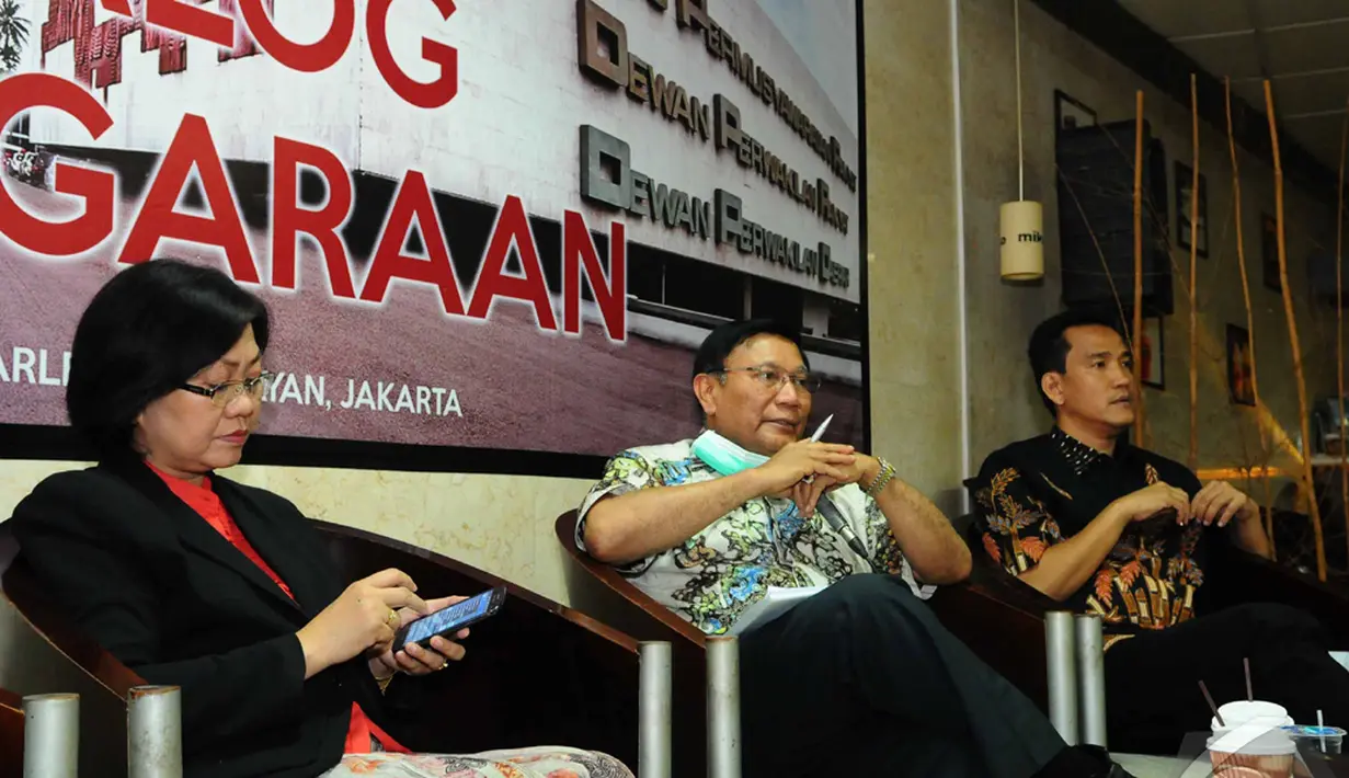 Dalam dialog kenegaraan yang digelar di Komplek Senayan itu membahas tentang  Check and balances antar lembaga negara yang tidak berjalan lancar, Jakarta, Rabu (15/10/2014) (Liputan6.com/Andrian M Tunay)