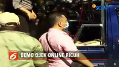 Polisi menangkap sejumlah pengunjuk rasa karena diduga sebagai provokator.