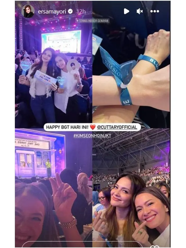 6 Momen Keseruan Cut Tari dan Ersa Mayori Nonton Fan Meeting Kim Seon Ho
