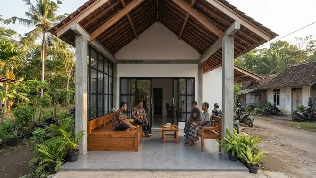 Rumah Kampung Modern dengan Teras Luas