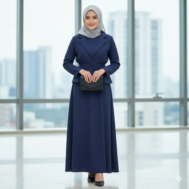 Blazer Crop dengan Belt Matching