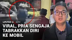 Viral, Pria Sengaja Tabrakkan Diri ke Mobil
