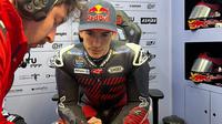 Marc Marquez sudah menjajal motor baru dengan Gresini Ducati (X/Gresini Ducati)