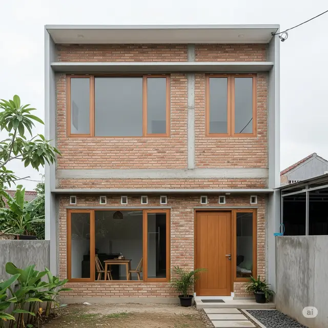 Minimalis Modern dengan Batako Ekspos