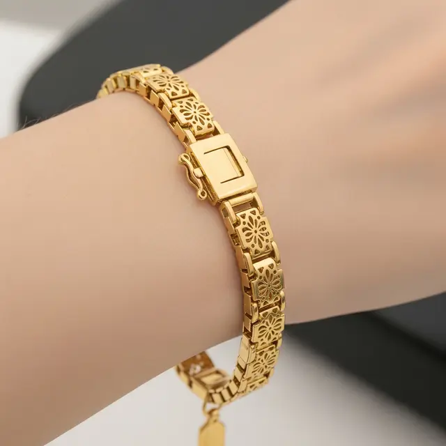 9 Model Gelang Emas Model Box Chain dengan Detail Laser Cut Tampil Eksklusif