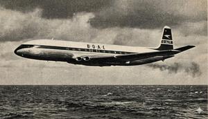 Ilustrasi pesawat comet jet British Overseas Airways Corporation (BOAC) (Ilustrasi Gemini AI)