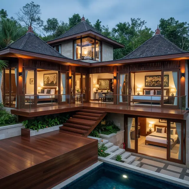 Rumah Sederhana tapi Mewah dengan Sentuhan Kayu Alami