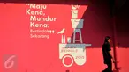 Pameran Jakarta Biennale bertema Maju Kena Mundur Kena di Gudang Sarinah, Jakarta, Sabtu (14/11/2015). Pameran ini diikuti seniman dari dalam dan luar negeri. Pameran berlangsung dari 15 November 2015 - 17 Januari 2016. (Liputan6.com/ Gempur M Surya)