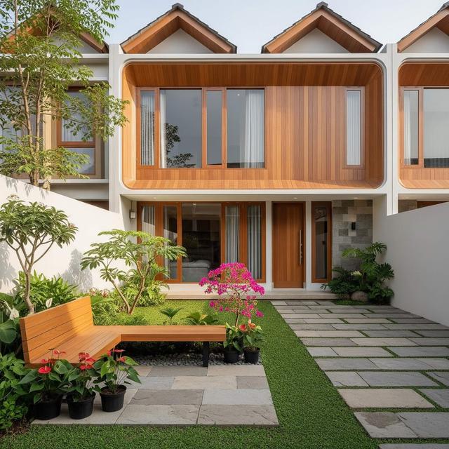 Model Rumah Sederhana Tapi Mewah dengan Taman Depan Kecil