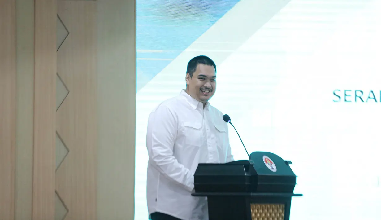 Di usianya 32 tahun, Ario Bimo Nandito Ariotedjo atau yang kerap dipanggil Dito Ariotedjo menjadi Menteri termuda di Kabinet Indonesia Maju periode tahun 2019-2024. (Liputan6.com/Faizal Fanani)
