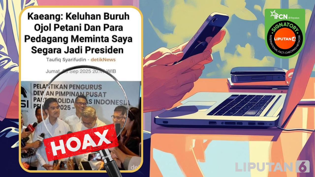 Tangkapan layar salah satu hoaks yang beredar dalam sepekan.