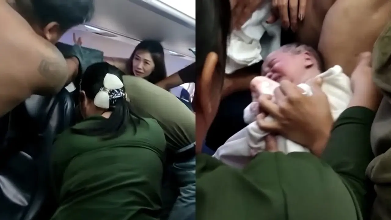 Ibu Melahirkan di Pesawat Myanmar