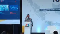 Bakal calon presiden (bacapres) Anies Baswedan&nbsp;dalam acara Saresehan 100 Ekonom Indonesia di Menara Bank Mega, Jakarta Selatan, Rabu (8/11/2023). (Sulaeman/Merdeka.com)