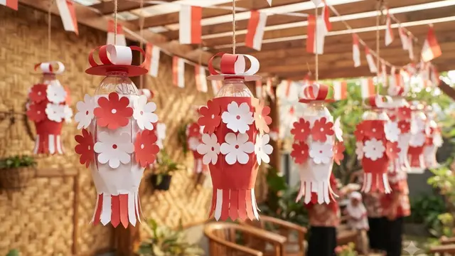 Ide Hiasan 17 Agustus dari Botol Plastik Bekas