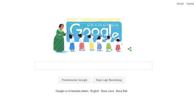 Dewi Sartika Muncul di Google Doodle Hari Ini
