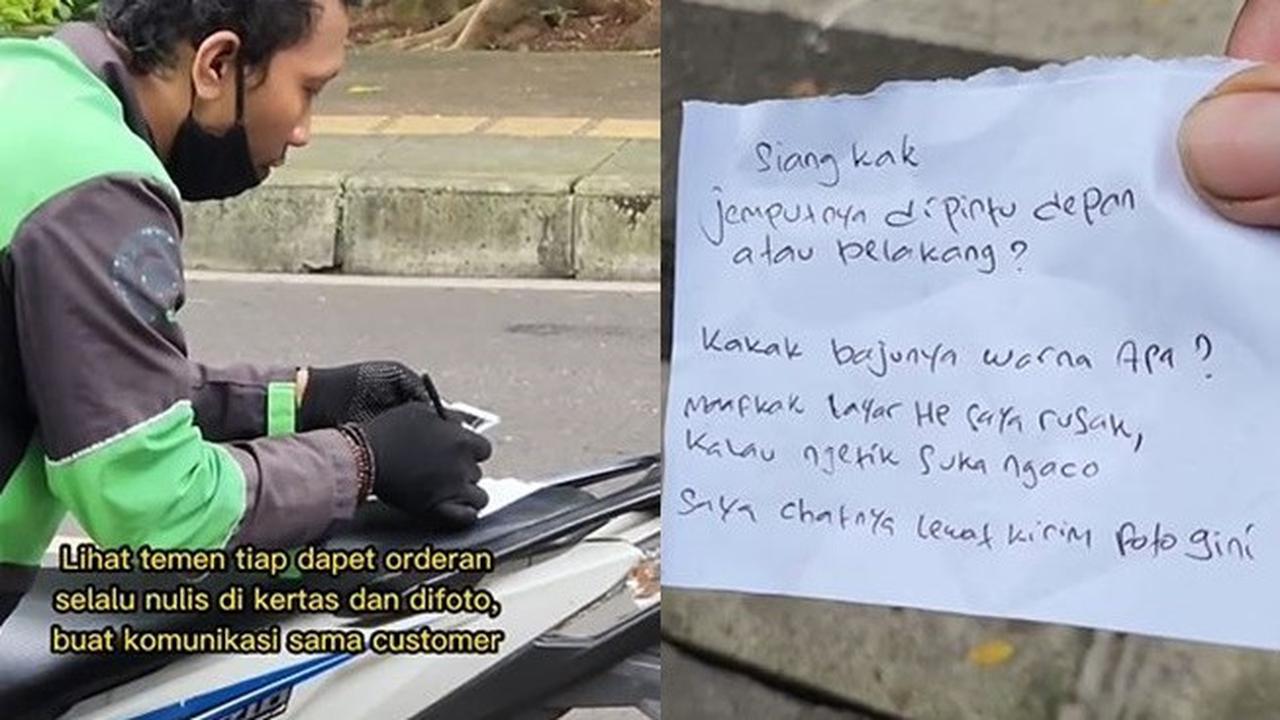 Chat Customer Pakai Kertas karena HP Rusak, Aksi Solidaritas Sesama Driver Ini Bikin Haru