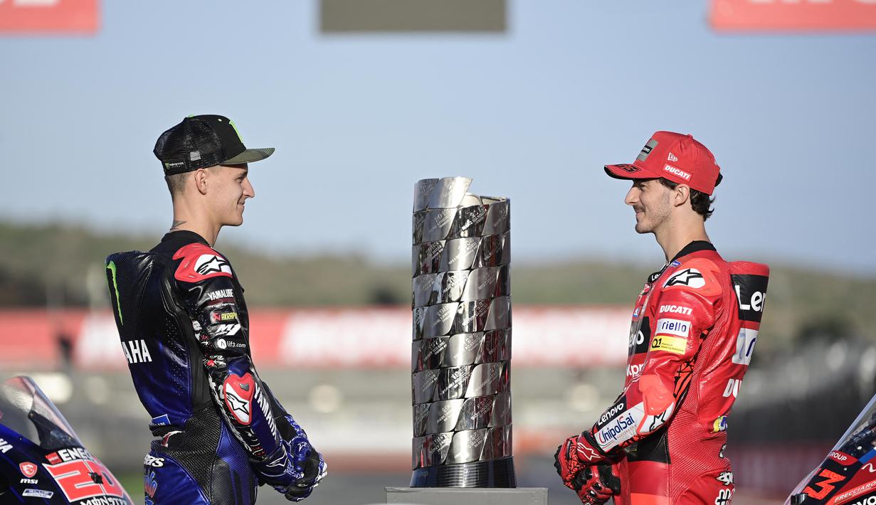 Namun kedua pembalap menegaskan tidak mau sombong. mereka menyebut MotoGP adalah dunia yang penuh kejutan. (AFP/Javier Soriano)