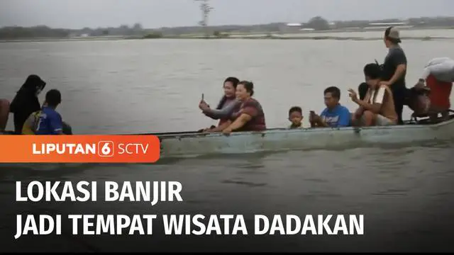 VIDEO: Lokasi Banjir di Grobogan Berubah Jadi Tempat Wisata Dadakan
