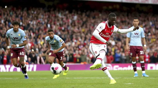 Gol Aubameyang Antar Arsenal Menang Tipis  Atas Aston Villa