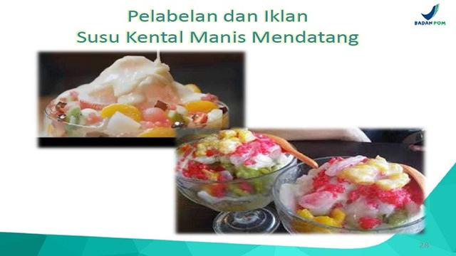 Anjuran BPOM tentang iklan susu kental manis (Screenshot presentasi BPOM Bijak Mengonsumsi Susu Kental Manis (SKM) dan Produk Sejenis)
