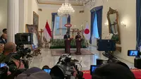 Pertemuan bilateral antara Menlu RI Retno Marsudi dengan Menlu Jepang Toshimitsu Motegi di Gedung Pancasila, 10 Januari 2020. (Liputan6.com/Benedikta Miranti T.V)