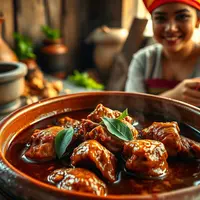 cara membuat rendang ayam ©Ilustrasi dibuat AI