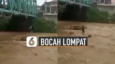 Video aksi bocah-bocah lompat ke sungai yang deras membuat netizen geleng-geleng kepala.