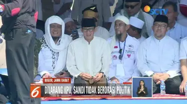 Sandiaga Uno hadiri acara Bogor Bermunajat di Lapangan Parkir Taman Buah Mekarsari, Bogor.