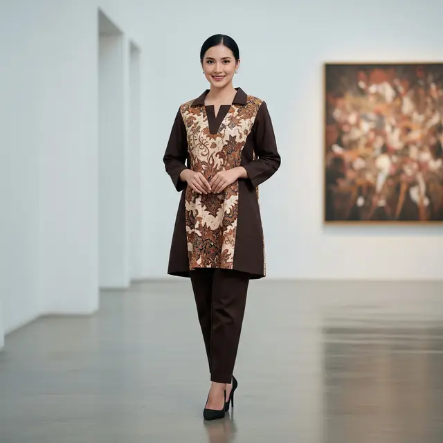 Model Atasan Batik Wanita Elegan Tunik