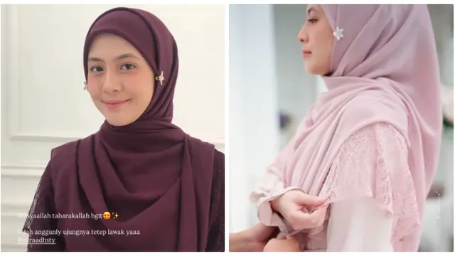 6 Potret Adhisty Zara Jadi Model Baju Hari Raya,