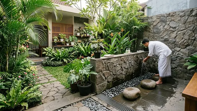 9 Model Tempat Wudhu Minimalis Dekat Taman, Bikin Area Bersuci Makin Nyaman