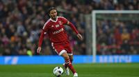 David Beckham saat mengikuti laga persahabatan yang mempertemukan Inggris Raya dan Irlandia kontra tim Rest of the World di Stadion Old Trafford, 14 November 2015 (AFP/Paul Ellis)