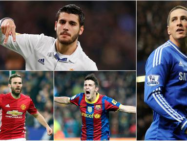 Berikut ini lima pemain asal Spanyol termahal sepanjang sejarah. Alvaro Morata menempati posisi teratas menggeser Fernando Torres. (Foto-foto Kolase AP dan EPA)