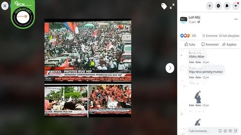 Gambar Tangkapan Layar Video Unjuk Rasa Menolak RUU HIP