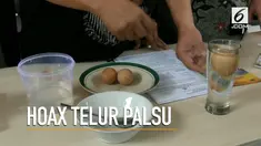 Kepolisian bersama balai veteriner Boyolali menguji sampel telur yang diduga telur palsu.