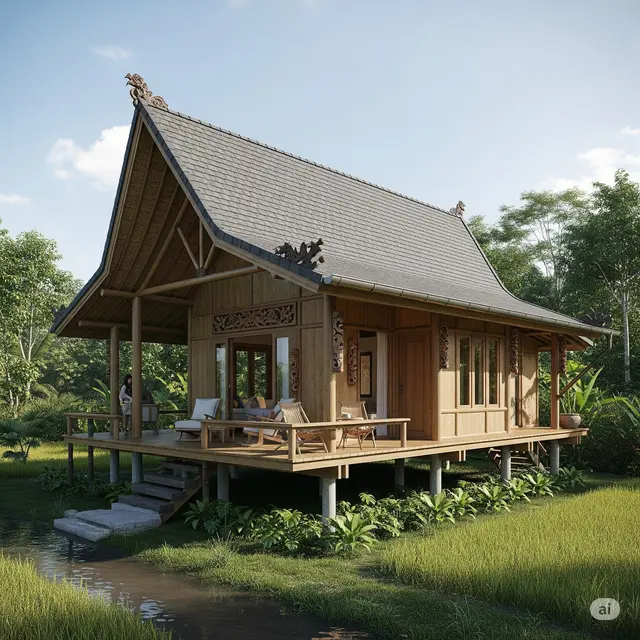 Rumah Panggung Minimalis Tropis