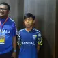 Ketua Mandala Bandminton Club Jayapura Piter Kainama di GOR Sritex Arena, Solo, Senin (5/6).(Liputan6/Fajar Abrori)