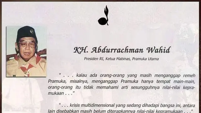 Pesan Gus Dur tentang Pramuka