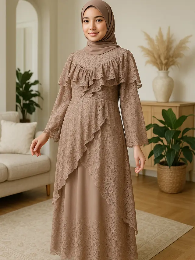 7 Model Kaftan Brokat Modern, Biar Kamu Bisa Tetap Syari Tapi Stylish