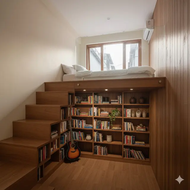 Desain Kamar Tidur Mezzanine Hemat Ruang di Rumah Mungil