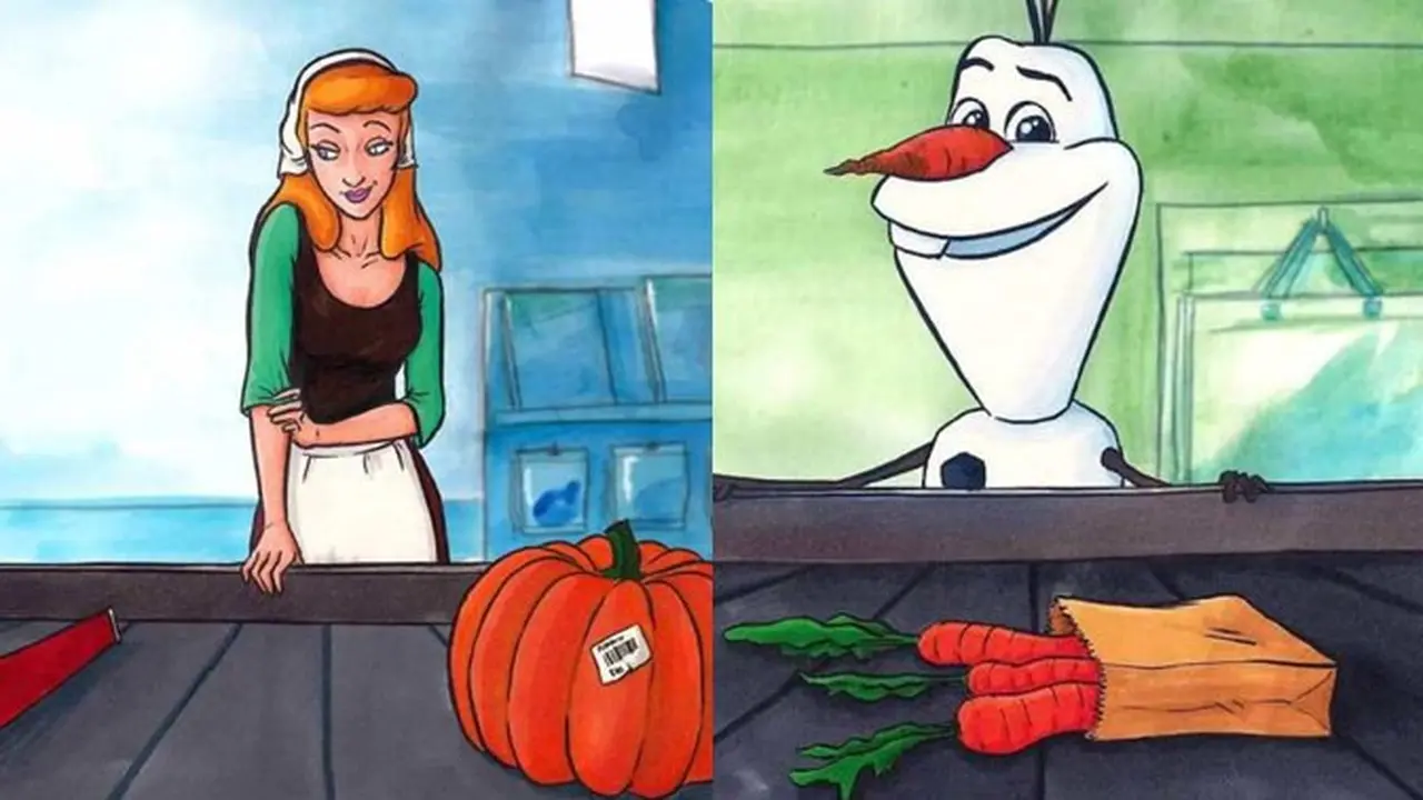 7 Ilustrasi Karakter Film saat Belanja di Supermarket, Bikin Geleng Kepala