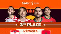 Link Live Streaming Piala Dunia 2022 : Kroasia vs Maroko di Vidio, 17 Desember 2022. (Sumber : dok. vidio.com)