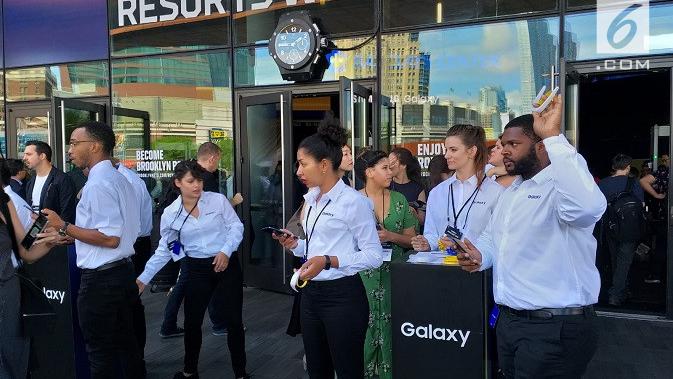 Peluncuran Samsung Galaxy Note 9 di Barclays Center, Amerika Serikat. Liputan6.com/ Aditya Eka Prawira