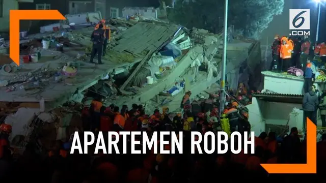 VIDEO: Apartemen 8 Lantai Roboh di Turki, 2 Tewas