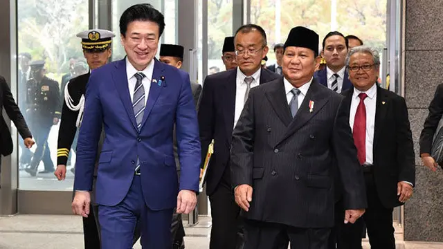 Pertemuan bilateral antara Prabowo Subianto dan Menteri Pertahanan Minoru Kihara di Tokyo, Rabu (3/4/2024). (Dok. Kementerian Pertahanan Jepang)