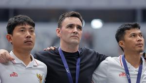 Pelatih Timnas Futsal Indonesia Hector Souto pada final Piala Asia Futsal 2026. (Bagaskara Lazuardi/Bola.com)
